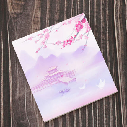 1PCS Cartoon Portable Retro Square Tearable Notepad Message Sticky Notes Notebook Stationery Child Gift Office&School Supplies
