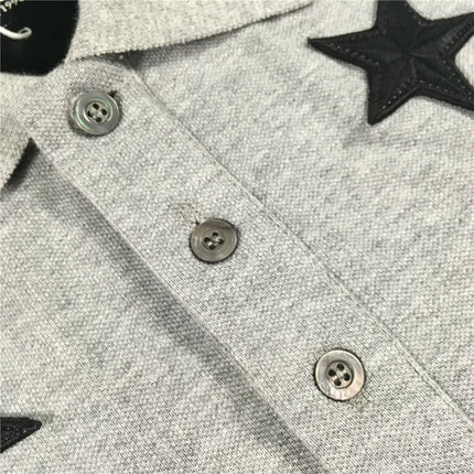 High New Novelty 2021 Embroidered 7 4 Stars Collar Cute Crown Casual Polo Shirts Shirt Skateboard Cotton Polos Top Tee 046