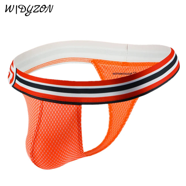 WIDYZON Gay Underwear Men Thongs Jacquard G Strings Gay Sissy Tanga Hombre Jockstrap Breathable Penise Pouch Bikini T-back