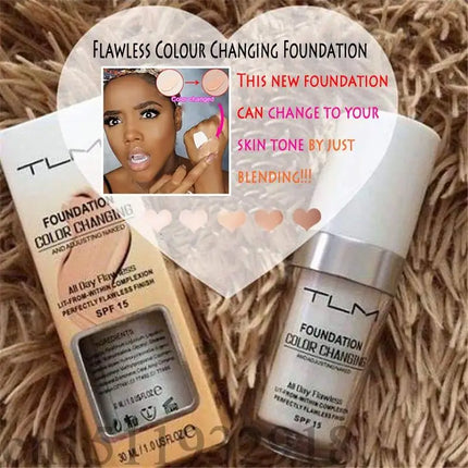 New TLM Foundation Magic Color Changing Foundation Liquid Soft Matte Long Lasting Hydrating Makeup Base maquiagem