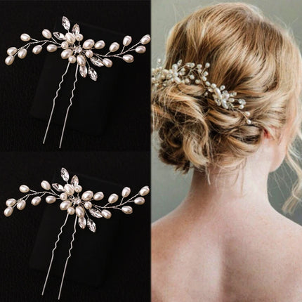 Crystal Pearl Tiaras Hairbands Hairpins Bridesmaid Diamante Vine Decoration Hair Accessories Bridal Wedding Jewelry Headwear