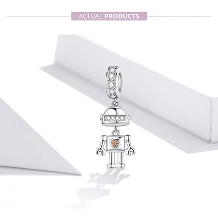 WOSTU Family Heart Charm High heels Mirror Makeup Pendant Bee Boy & Girl Charm Dreamcatcher Beads Jewelry Making Copper Zircon