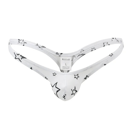 Men's Cotton Briefs Low Waist Penis Sissy Sexy Underwear Male Erotic Gay Tongs Underpants for Men Star Print Shorts Panties