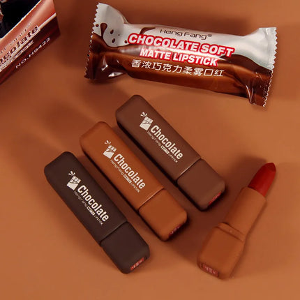 Chocolate Shape Matte Liquid Lipstick Waterproof Innovative Lovely Lip Glaze Velvet Lasting Lip Gloss Lip Makeup Tint Cosmetic