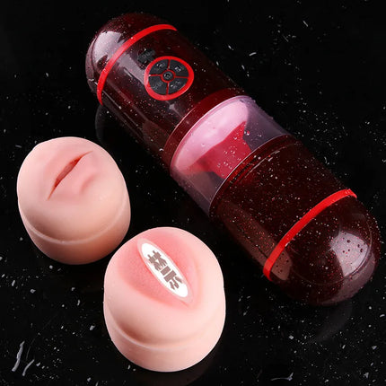6 languages Voice Blowjob/Vagina Male Masturbator Cup Tongue Automatic Licking Penis Pocket Pussy Deep Throat Oral Sex Man Toys