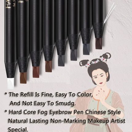 Brown Eyebrow Pencil Waterproof High Quality Professional Female Cheap Eyebrow Enhancer Chinese Cosmetics Haozhuang Brand Makeup