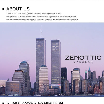 ZENOTTIC Titanium Progressive Prescription Glasses Men Square Anti Blue Light Photochromic Eyewear Optical Myopia Eyeglasses