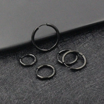 1 pair Women/Man Stainless Steel Small Hoops Earring Piercing Ear Cartilage Tragus Simple Thin Circle Anti-allergic Ear Buckle