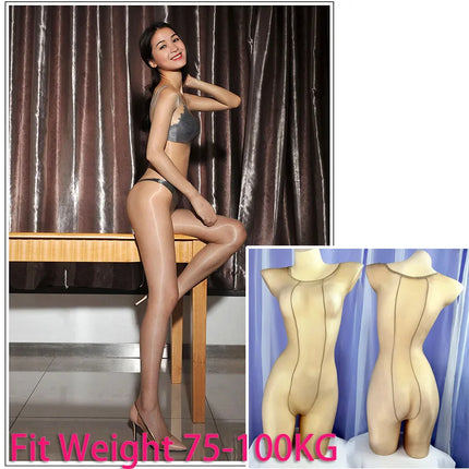 1D shiny full body tight fitting jumpsuit stockings, suitable for men and women with open and closed crotch, sexy and glossy ant