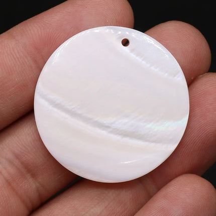10PC Natural Mother of Pearl Shell Pendant Round Freshwater Shell Beads Charms for Women Jewelry Making DIY Necklace Earrings
