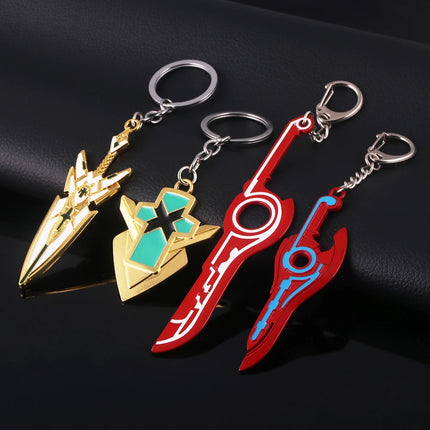 Game Xenoblade Chronicles 2 Key chains Metal MONADO Pyra Mythra Sword Rex Core Chaveiro Keyrings car Key Chain Jewelry