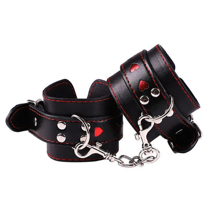 Hearts Handcuffs Ankle Restraints Cosplay Strict Bondage Play Punk BDSM Adult Games Sex Flirt Toys mid-night Lover Handcuff
