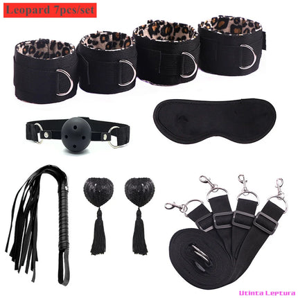 Sex Tools for BDSM Bondage Restraint Adult S&M Fetish Games Set Vibrator Handcuffs Ankle Bed Toys Kits for Couples