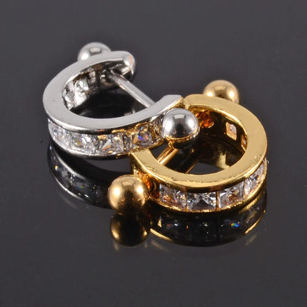 1pc Ear Tragus Cartilage Ring Stainless Steel Barbell With Cz Hoop Cartilage Cuff Piercing Helix Daith Rook Lobe Earrings
