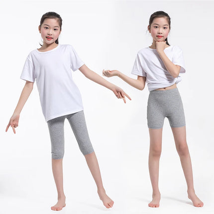 3-15Y girls spring summer calf-length leggings short Candy Color pants girls' knee-length cotton pants