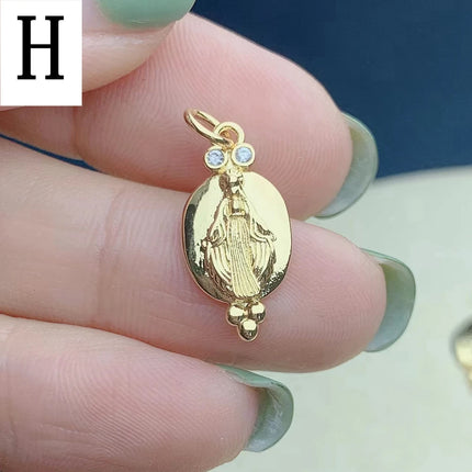 Religion Holy Virgin Mary Guadalupe Necklace Pendants High Quality Metal Gold Plated Charms For Jewelry Making Wholesale