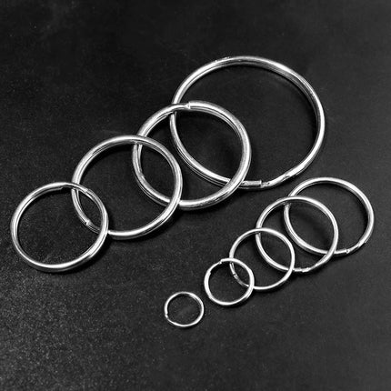 5-30pcs 12-50mm Stainless Steel Keyring Round Key Ring Key Chain Split Keychain Key Holder For Key Double Split Rings Connectors