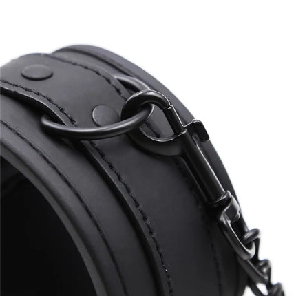 Sexy Adjustable Leather Handcuffs Collar Adult Toys Sex Games Bondage Restraints Exotic Accessories Sex Toys for Woman Couples