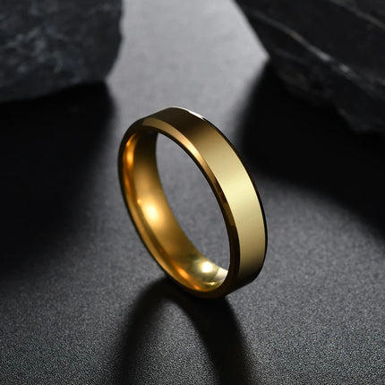 Letdiffery Simple Stainless Steel Couple Jewelry Smooth 1/2/4/6/8mm Women Men Finger Rings For Lovers Dropshipping Wholesale