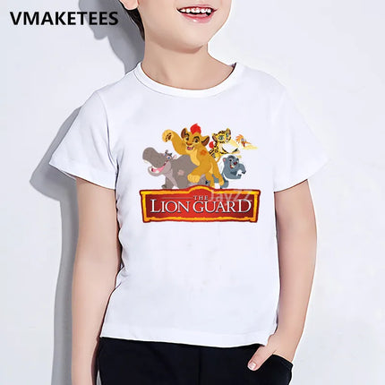 Kids Lion King Character Cartoon Print T-shirt Children Funny Clothes Girls & Boys Summer White Baby T shirt