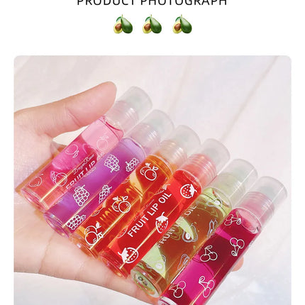 Fruit Lip Gloss Transparent Lip Oil Moisturizing Reducing Lip Lines Nourishes Lips Waterproof Long-lasting Liquid Lips Cosmetics