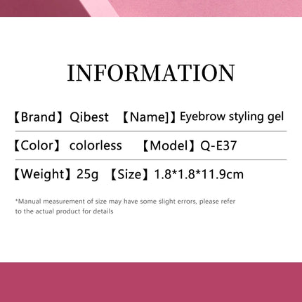 QIBEST Eyebrow gel Transparent Brows Wax Waterproof Long-Lasting With 3D Brush Brow Styling Soap For Eyebrows Women's Cosmetics