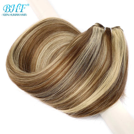 BHF Straight Human Hair Weft Platinum Blonde European Remy 100% Human Hair Weave Bundles Extensions