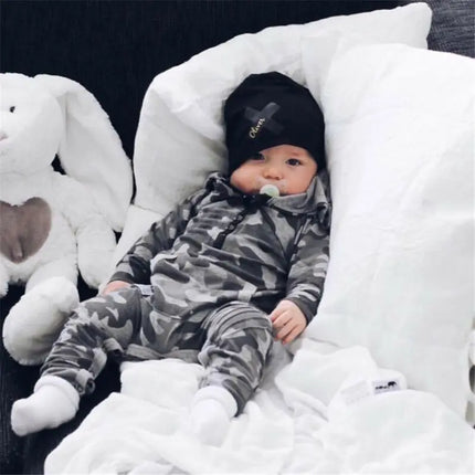 0-24M Baby Boy Hooded Boy Camouflage Romper Newborn Baby Camo Long Sleeve Romper Infant Jumpsuit Boys Outfit Warm Spring Autumn