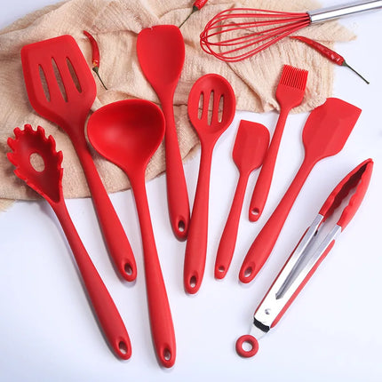 1pcs Silicone Kitchen Utensils Non-stick Kitchenware Cooking Tools BBQ Spoon Spatula Ladle Egg Beaters Tools bar Accessories