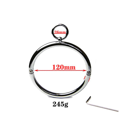 Stainless Steel Collar Neck Ring Slave BDSM Metal Collar Slave Bondage Positioning Bandage Fetish Adult Games Sex Toys For Woman