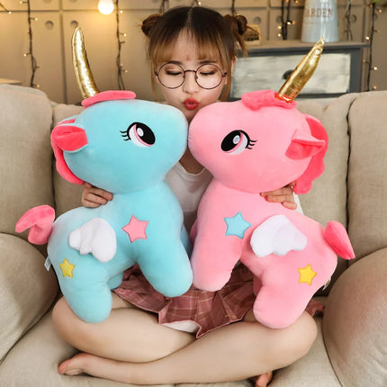 40CM Kawaii Standing Unicorn Plush Toys Stuffed Soft Lovely Animal Unicorn Horse Dolls Pillow Birthday Gift For Children Kids