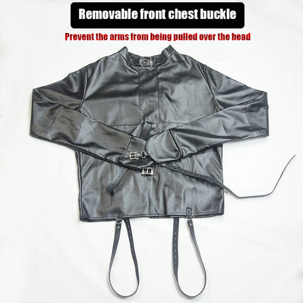 BDSM Leather Armbinder Restraint Straitjacket,Straight Jacket Bondage,Unisex Doctor Patient Cosplay,Women's Sexy Lingerie