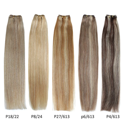 BHF Straight Human Hair Weft Platinum Blonde European Remy 100% Human Hair Weave Bundles Extensions