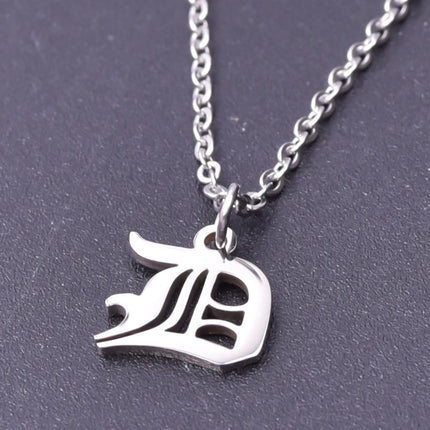 2pcs Stainless Steel Initial Necklace For Men Women Chain Old English Pendant 26 Letters Statement Necklaces Jewelry Couple Gift