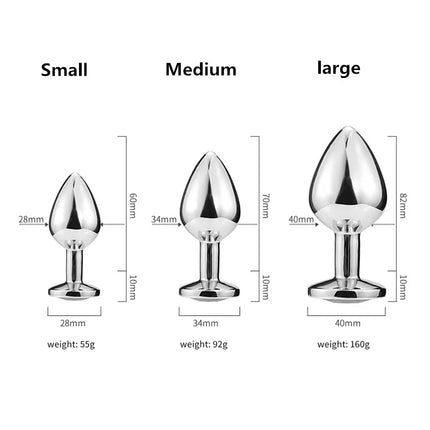 3 Size S/M/L Anal Plug Sex Toys for Woman Men Metal Crystal Butt Plug Prostate Massager Stimulator Anal Dildo Sexual Toy Adult