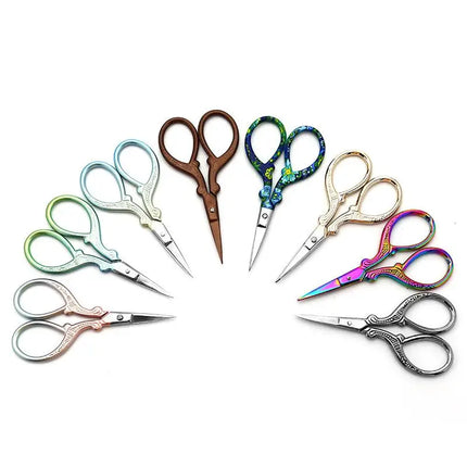 Retro Sewing Needlework Scissors Stainless Steel Household Embroidery Thread Scissors Handicraft Tools Pruning Tailor Scissors