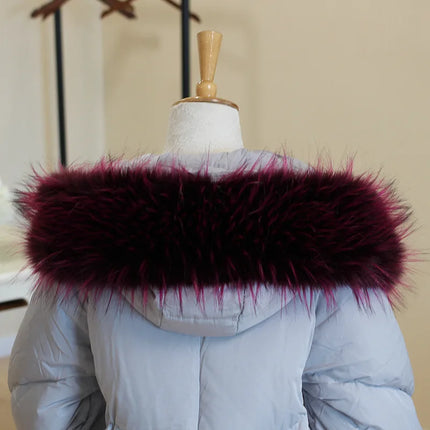 Faux Fur Scarf Warm Winter Hood Fur Decor Shawl Fake Fur Scarf Autumn Winter Women Coat Fur Collar Detachable Hat Accessories