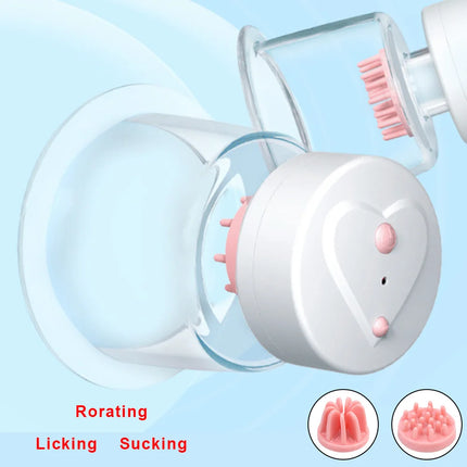 Electric Pump Breast Enlargement Automatic Rotating Sucking Vibrators For Women Nipple Sucker Clit Licks Vaginal Pumping Sex Toy