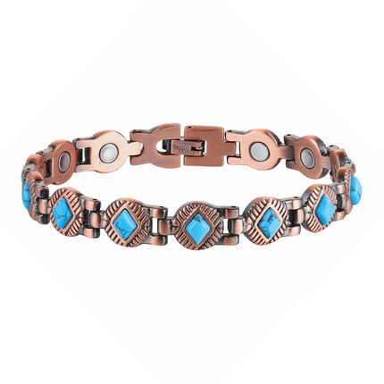 Oktrendy Natural Gem Stone Copper Magnetic Bangle Bracelet Women Pure Copper Magnetic Bracelet healing Chain Wristband