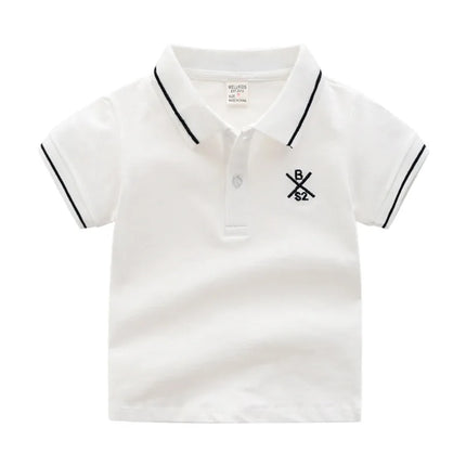 Summer Solid Color Boys Shirts Cotton Kids Polo T-shirts Toddler Tops Tees Quality Children's Clothes