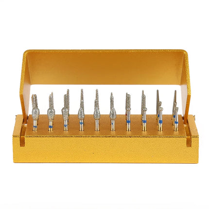 Dental Diamond Polishing Kit - 30pcs High-Speed Burs 1 Aluminum Disinfection Block for Teeth Grinding Shaping & Polishing