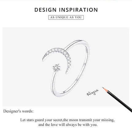 WOSTU Real 925 Sterling Silver Open Ring Finger Adjustable Size Wedding Rings For Women Engagement Fashion Silver Jewelry Gift