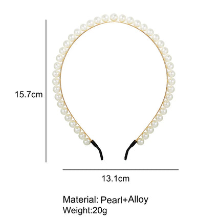 New Simple Full Pearls Women Hairbands Sweet Headband Hair Hoops Holder Ornament Head Band Lady Elegant Fashion Hair Accessories