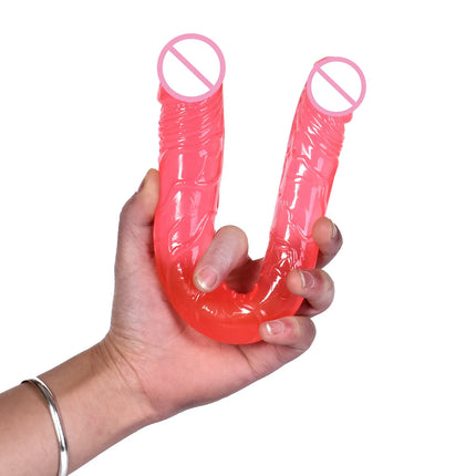 Double Head Dildo Long Jelly Realistic Dildo Double Ended Dildo Flexible Big Penis for Women Masturbator Sex Toys for Lesbian