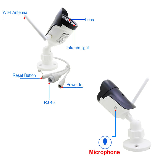 JIENUO 5MP Wireless IP Camera 1080P Indoor Outdoor Waterproof Audio Cctv Security Surveillance IPCam Onvif HD WIfi Net Home Cam