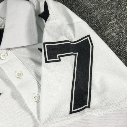 High New Novelty 2021 Embroidered 7 4 Stars Collar Cute Crown Casual Polo Shirts Shirt Skateboard Cotton Polos Top Tee 046