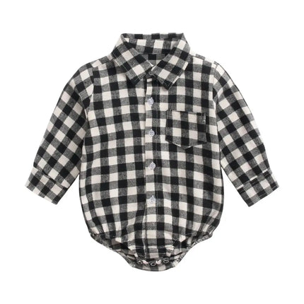 Sanlutoz Plaid Cotton Baby Boys Bodysuits Long Sleeve Baby Clothes Fashion Newborn Bodysuit for Boy