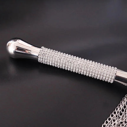 Sexy Rhinestone Whip Couples Handle Wave Metal Chain Spanking BDSM Bondage Flogger Flirting Sex Toy For Women And Men Adult Game
