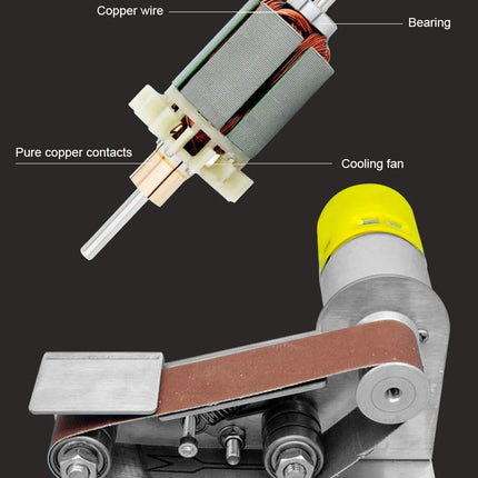 Multifunctional Mini Electric Belt Sander DIY Cutter Edges Sharpener  Adjustable Speed Polisher Machine 10PCS Belt 110V/220V
