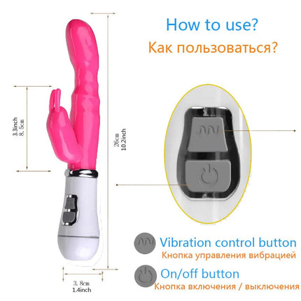 Rabbit Vibrators for Women Clitoral & Anal G-Spot Dual Vibration Waterproof Vagina Clitoris Massager Sex Toys for Women SP015